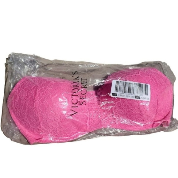 NWT Victoria's Secret Dream Angels Full Coverage No Wire Lace Bra Pink Berry 38D - Picture 10 of 13